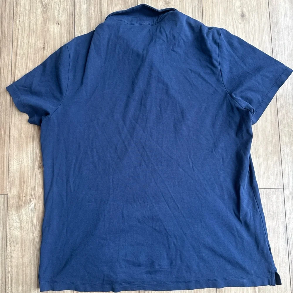 Banana Republic Performance Polo Shirt 100% Cotton XXL Navy Blue Mens Stretch